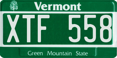 VT license plate XTF558