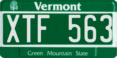 VT license plate XTF563