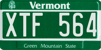 VT license plate XTF564
