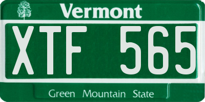 VT license plate XTF565