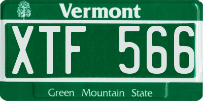VT license plate XTF566