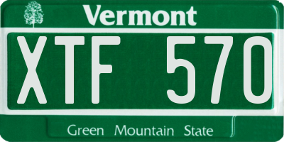 VT license plate XTF570