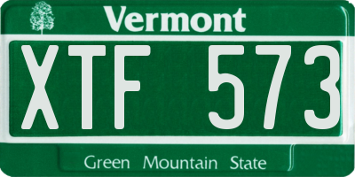 VT license plate XTF573