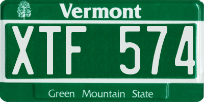 VT license plate XTF574