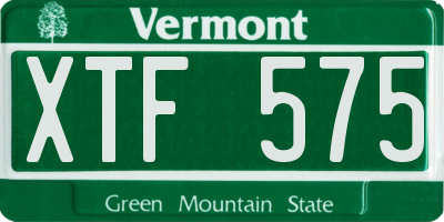 VT license plate XTF575