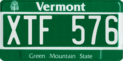 VT license plate XTF576