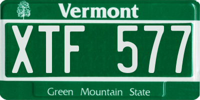VT license plate XTF577