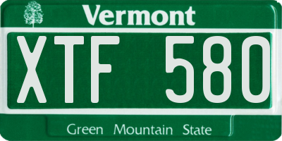 VT license plate XTF580