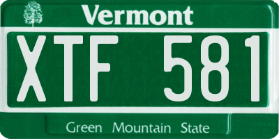 VT license plate XTF581