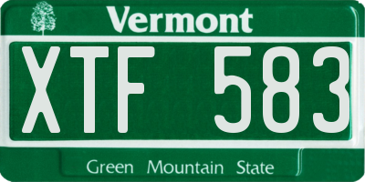 VT license plate XTF583