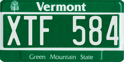 VT license plate XTF584