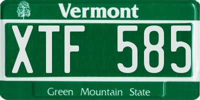 VT license plate XTF585