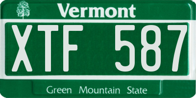 VT license plate XTF587
