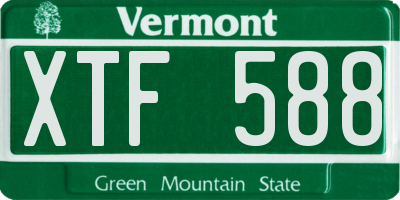 VT license plate XTF588