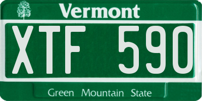 VT license plate XTF590