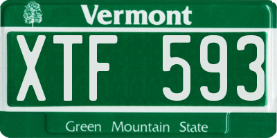 VT license plate XTF593