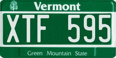 VT license plate XTF595