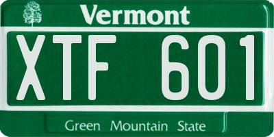VT license plate XTF601