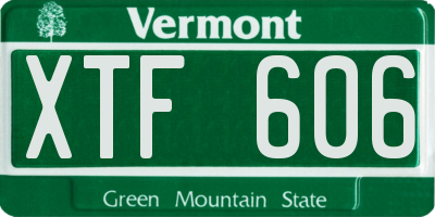 VT license plate XTF606