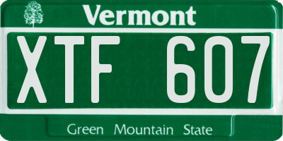 VT license plate XTF607