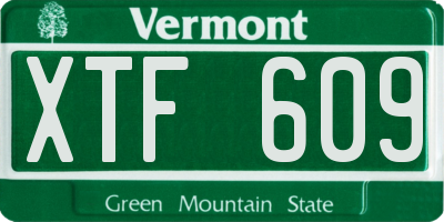 VT license plate XTF609