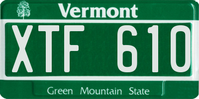 VT license plate XTF610