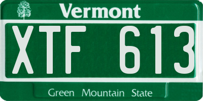 VT license plate XTF613
