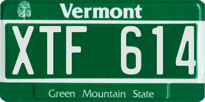VT license plate XTF614
