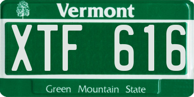 VT license plate XTF616