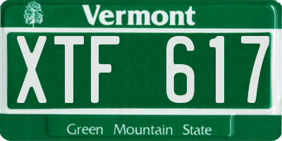 VT license plate XTF617