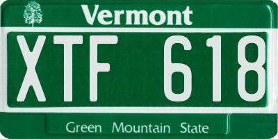 VT license plate XTF618