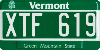 VT license plate XTF619