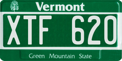VT license plate XTF620