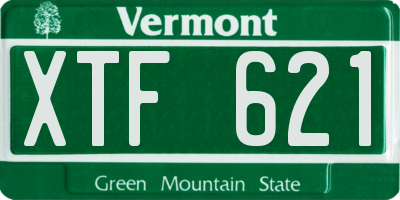 VT license plate XTF621