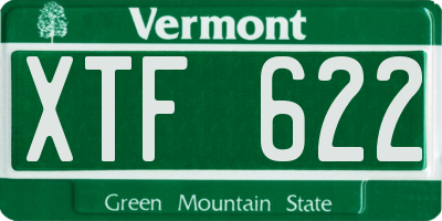 VT license plate XTF622