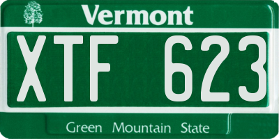 VT license plate XTF623