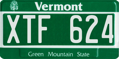 VT license plate XTF624