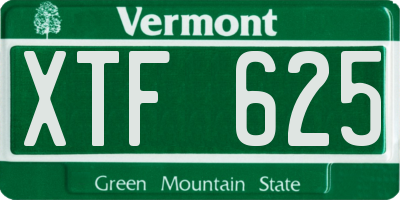 VT license plate XTF625