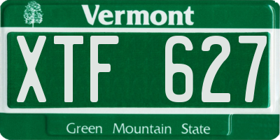 VT license plate XTF627