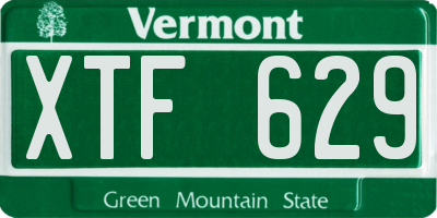 VT license plate XTF629