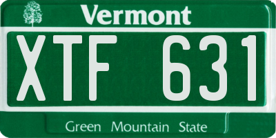 VT license plate XTF631