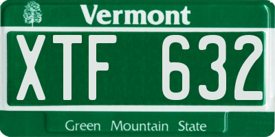 VT license plate XTF632
