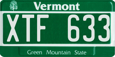 VT license plate XTF633