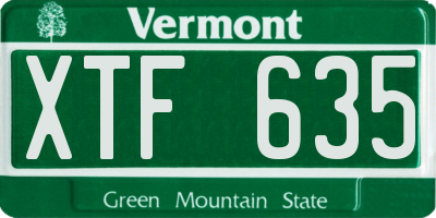 VT license plate XTF635