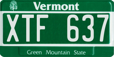 VT license plate XTF637