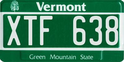 VT license plate XTF638