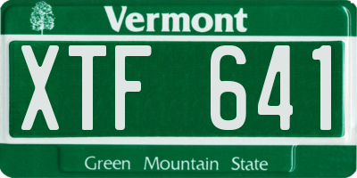VT license plate XTF641