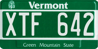 VT license plate XTF642