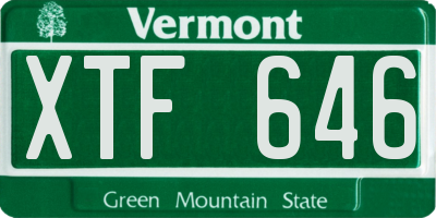 VT license plate XTF646