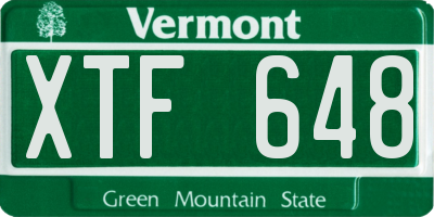 VT license plate XTF648